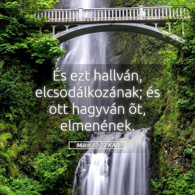 Picture 05 - Máté 22:22 KAR - És ezt hallván, elcsodálkozának; és ott - Bible Verse Picture