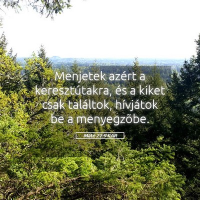 Picture 05 - Máté 22:9 KAR - Menjetek azért a keresztútakra, és a kiket - Bible Verse Picture