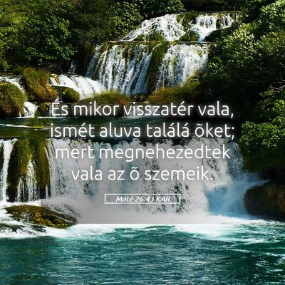 Picture 05 - Máté 26:43 KAR - És mikor visszatér vala, ismét aluva találá - Bible Verse Picture