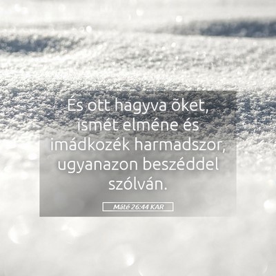 Picture 05 - Máté 26:44 KAR - És ott hagyva õket, ismét elméne és - Bible Verse Picture