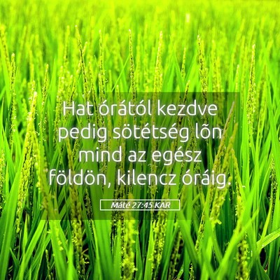 Picture 05 - Máté 27:45 KAR - Hat órától kezdve pedig sötétség lõn mind - Bible Verse Picture