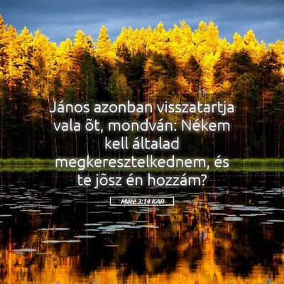 Picture 05 - Máté 3:14 KAR - János azonban visszatartja vala õt, mondván: - Bible Verse Picture
