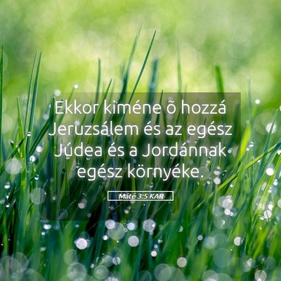 Picture 05 - Máté 3:5 KAR - Ekkor kiméne õ hozzá Jeruzsálem és az egész - Bible Verse Picture