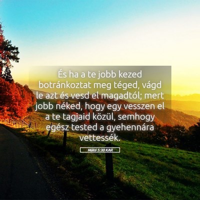 Picture 05 - Máté 5:30 KAR - És ha a te jobb kezed botránkoztat meg téged, - Bible Verse Picture
