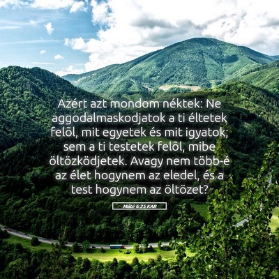 Picture 05 - Máté 6:25 KAR - Azért azt mondom néktek: Ne aggodalmaskodjatok - Bible Verse Picture
