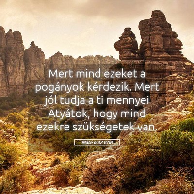 Picture 05 - Máté 6:32 KAR - Mert mind ezeket a pogányok kérdezik. Mert jól - Bible Verse Picture