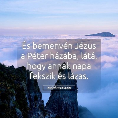 Picture 05 - Máté 8:14 KAR - És bemenvén Jézus a Péter házába, látá, - Bible Verse Picture