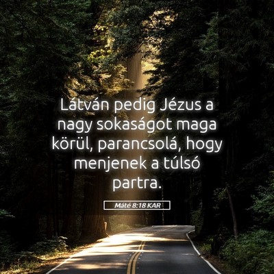 Picture 05 - Máté 8:18 KAR - Látván pedig Jézus a nagy sokaságot maga - Bible Verse Picture