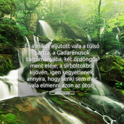 Picture 05 - Máté 8:28 KAR - És a mikor eljutott vala a túlsó partra, a - Bible Verse Picture