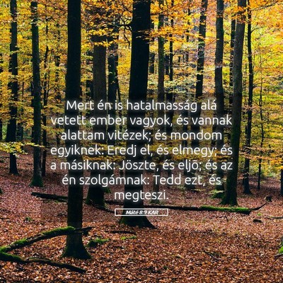 Picture 05 - Máté 8:9 KAR - Mert én is hatalmasság alá vetett ember - Bible Verse Picture