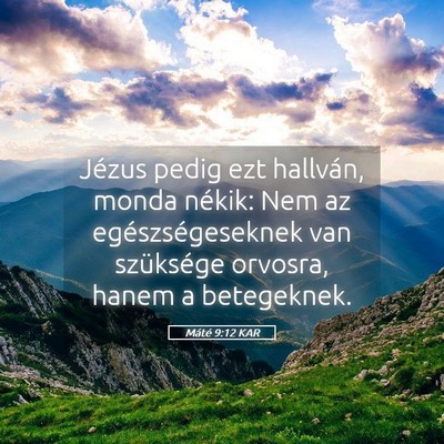 Picture 05 - Máté 9:12 KAR - Jézus pedig ezt hallván, monda nékik: Nem az - Bible Verse Picture