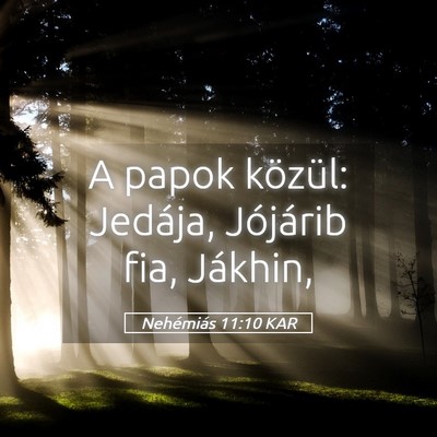 Picture 05 - Nehémiás 11:10 KAR - A papok közül: Jedája, Jójárib fia, - Bible Verse Picture