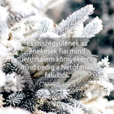 Picture 05 - Nehémiás 12:28 KAR - És összegyûlének az énekesek fiai mind - Bible Verse Picture