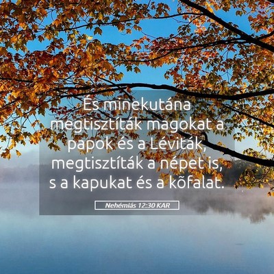 Picture 05 - Nehémiás 12:30 KAR - És minekutána megtisztíták magokat a papok - Bible Verse Picture