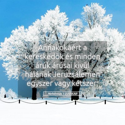 Picture 05 - Nehémiás 13:20 KAR - Annakokáért a kereskedõk és minden árúk - Bible Verse Picture