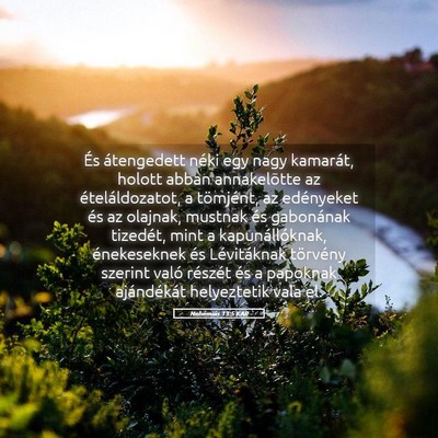 Picture 05 - Nehémiás 13:5 KAR - És átengedett néki egy nagy kamarát, holott - Bible Verse Picture