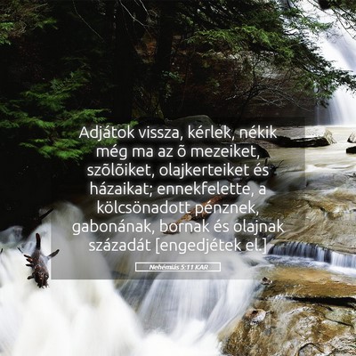 Picture 05 - Nehémiás 5:11 KAR - Adjátok vissza, kérlek, nékik még ma az õ - Bible Verse Picture