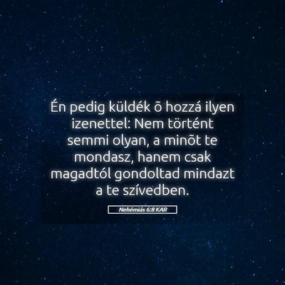 Picture 05 - Nehémiás 6:8 KAR - Én pedig küldék õ hozzá ilyen izenettel: Nem - Bible Verse Picture