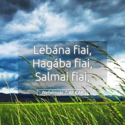 Picture 05 - Nehémiás 7:48 KAR - Lebána fiai, Hagába fiai, Salmai - Bible Verse Picture