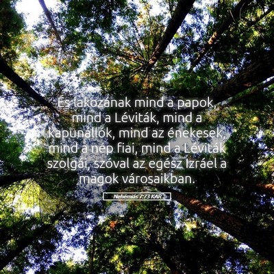 Picture 05 - Nehémiás 7:73 KAR - És lakozának mind a papok, mind a Léviták, - Bible Verse Picture