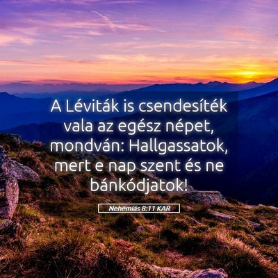 Picture 05 - Nehémiás 8:11 KAR - A Léviták is csendesíték vala az egész - Bible Verse Picture