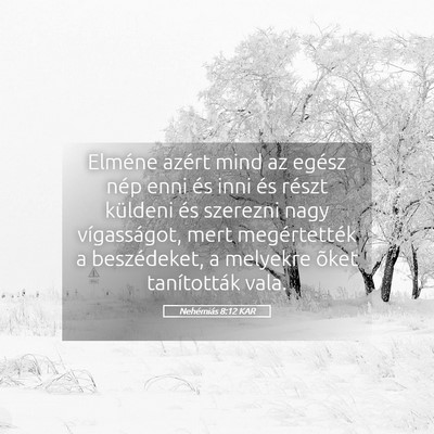 Picture 05 - Nehémiás 8:12 KAR - Elméne azért mind az egész nép enni és inni - Bible Verse Picture