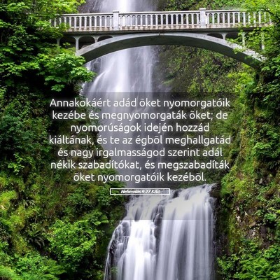 Picture 05 - Nehémiás 9:27 KAR - Annakokáért adád õket nyomorgatóik kezébe - Bible Verse Picture