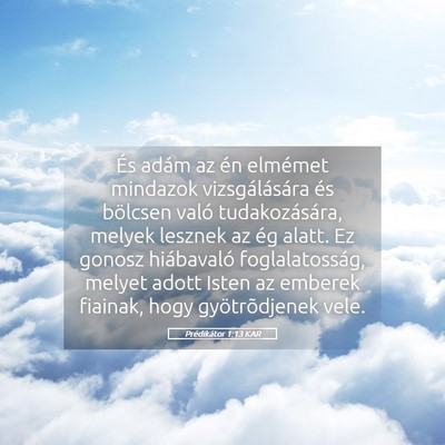 Picture 05 - Prédikátor 1:13 KAR - És adám az én elmémet mindazok - Bible Verse Picture