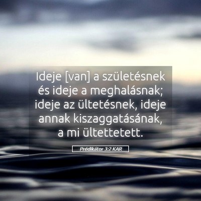 Picture 05 - Prédikátor 3:2 KAR - Ideje [van] a születésnek és ideje a - Bible Verse Picture