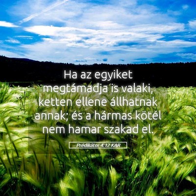 Picture 05 - Prédikátor 4:12 KAR - Ha az egyiket megtámadja is valaki, ketten - Bible Verse Picture
