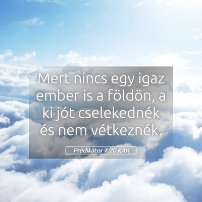 Picture 05 - Prédikátor 7:20 KAR - Mert nincs egy igaz ember is a földön, a ki - Bible Verse Picture