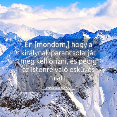 Picture 05 - Prédikátor 8:2 KAR - Én [mondom,] hogy a királynak parancsolatját - Bible Verse Picture