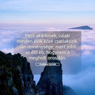 Picture 05 - Prédikátor 9:6 KAR - Mert akárkinek, valaki minden élõk közé - Bible Verse Picture