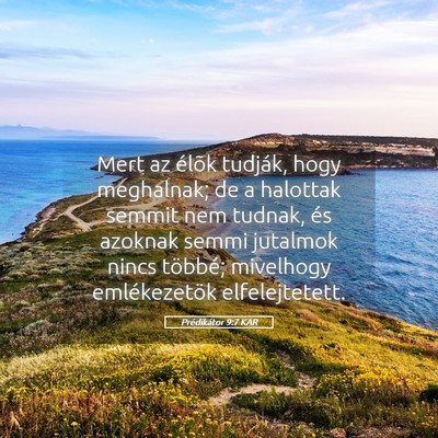 Picture 05 - Prédikátor 9:7 KAR - Mert az élõk tudják, hogy meghalnak; de a - Bible Verse Picture