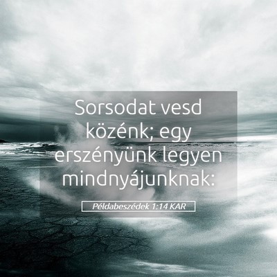 Picture 05 - Példabeszédek 1:14 KAR - Sorsodat vesd közénk; egy erszényünk legyen - Bible Verse Picture