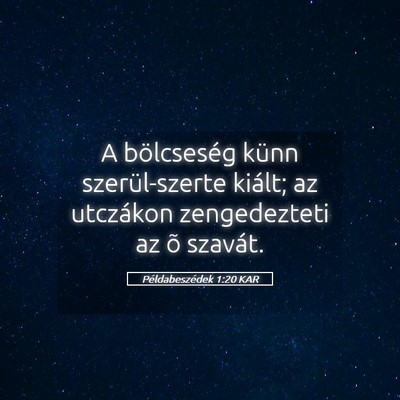 Picture 05 - Példabeszédek 1:20 KAR - A bölcseség künn szerül-szerte kiált; az - Bible Verse Picture