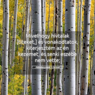 Picture 05 - Példabeszédek 1:24 KAR - Mivelhogy hívtalak [titeket,] és vonakodtatok, - Bible Verse Picture