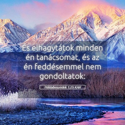 Picture 05 - Példabeszédek 1:25 KAR - És elhagytátok minden én tanácsomat, és az - Bible Verse Picture