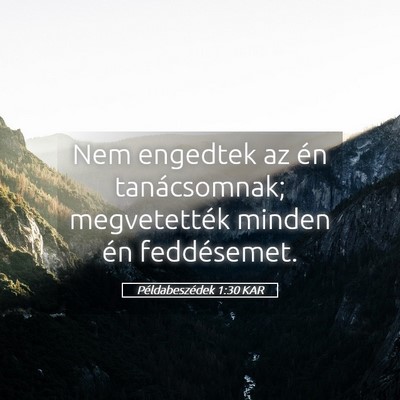 Picture 05 - Példabeszédek 1:30 KAR - Nem engedtek az én tanácsomnak; megvetették - Bible Verse Picture