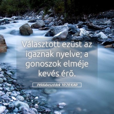 Picture 05 - Példabeszédek 10:20 KAR - Választott ezüst az igaznak nyelve; a gonoszok - Bible Verse Picture