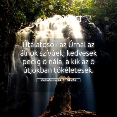 Picture 05 - Példabeszédek 11:20 KAR - Útálatosok az Úrnál az álnok szívûek; - Bible Verse Picture