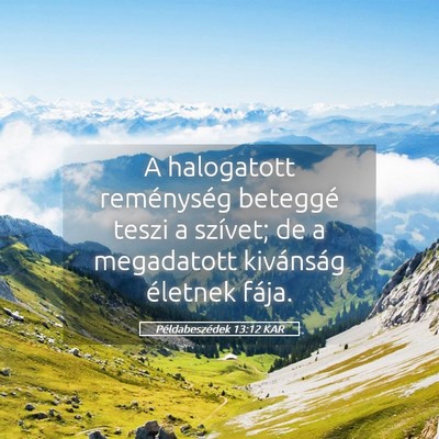 Picture 05 - Példabeszédek 13:12 KAR - A halogatott reménység beteggé teszi a - Bible Verse Picture