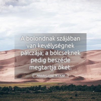 Picture 05 - Példabeszédek 14:3 KAR - A bolondnak szájában van kevélységnek - Bible Verse Picture