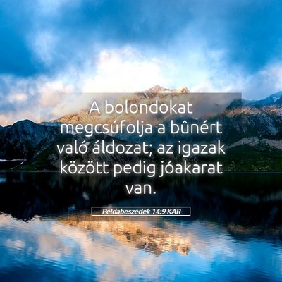 Picture 05 - Példabeszédek 14:9 KAR - A bolondokat megcsúfolja a bûnért való - Bible Verse Picture