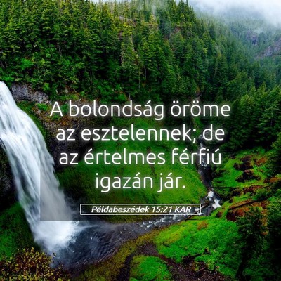Picture 05 - Példabeszédek 15:21 KAR - A bolondság öröme az esztelennek; de az - Bible Verse Picture