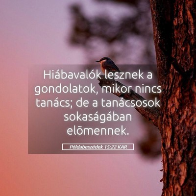 Picture 05 - Példabeszédek 15:22 KAR - Hiábavalók lesznek a gondolatok, mikor nincs - Bible Verse Picture