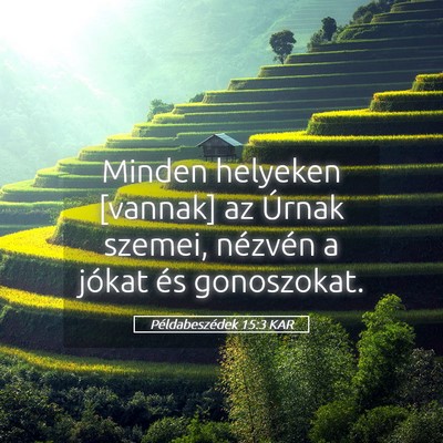 Picture 05 - Példabeszédek 15:3 KAR - Minden helyeken [vannak] az Úrnak szemei, - Bible Verse Picture