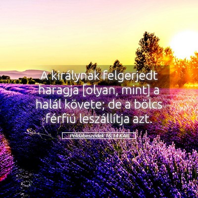 Picture 05 - Példabeszédek 16:14 KAR - A királynak felgerjedt haragja [olyan, mint] a - Bible Verse Picture