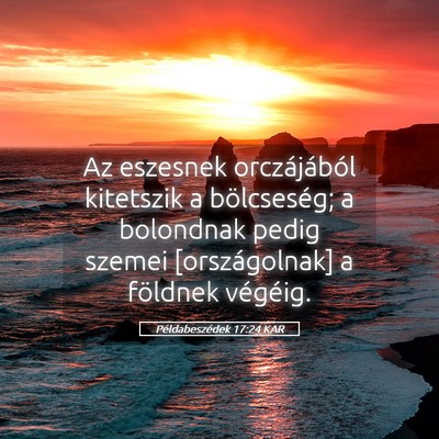 Picture 05 - Példabeszédek 17:24 KAR - Az eszesnek orczájából kitetszik a - Bible Verse Picture