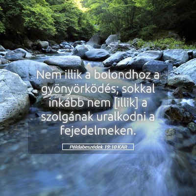 Picture 05 - Példabeszédek 19:10 KAR - Nem illik a bolondhoz a gyönyörködés; sokkal - Bible Verse Picture